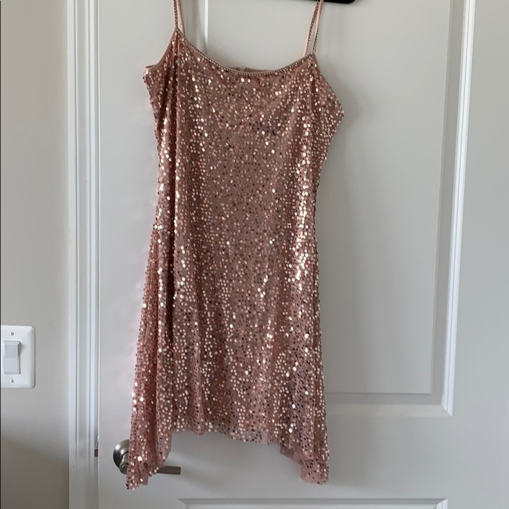 Calvin Klein rose gold sequin dress